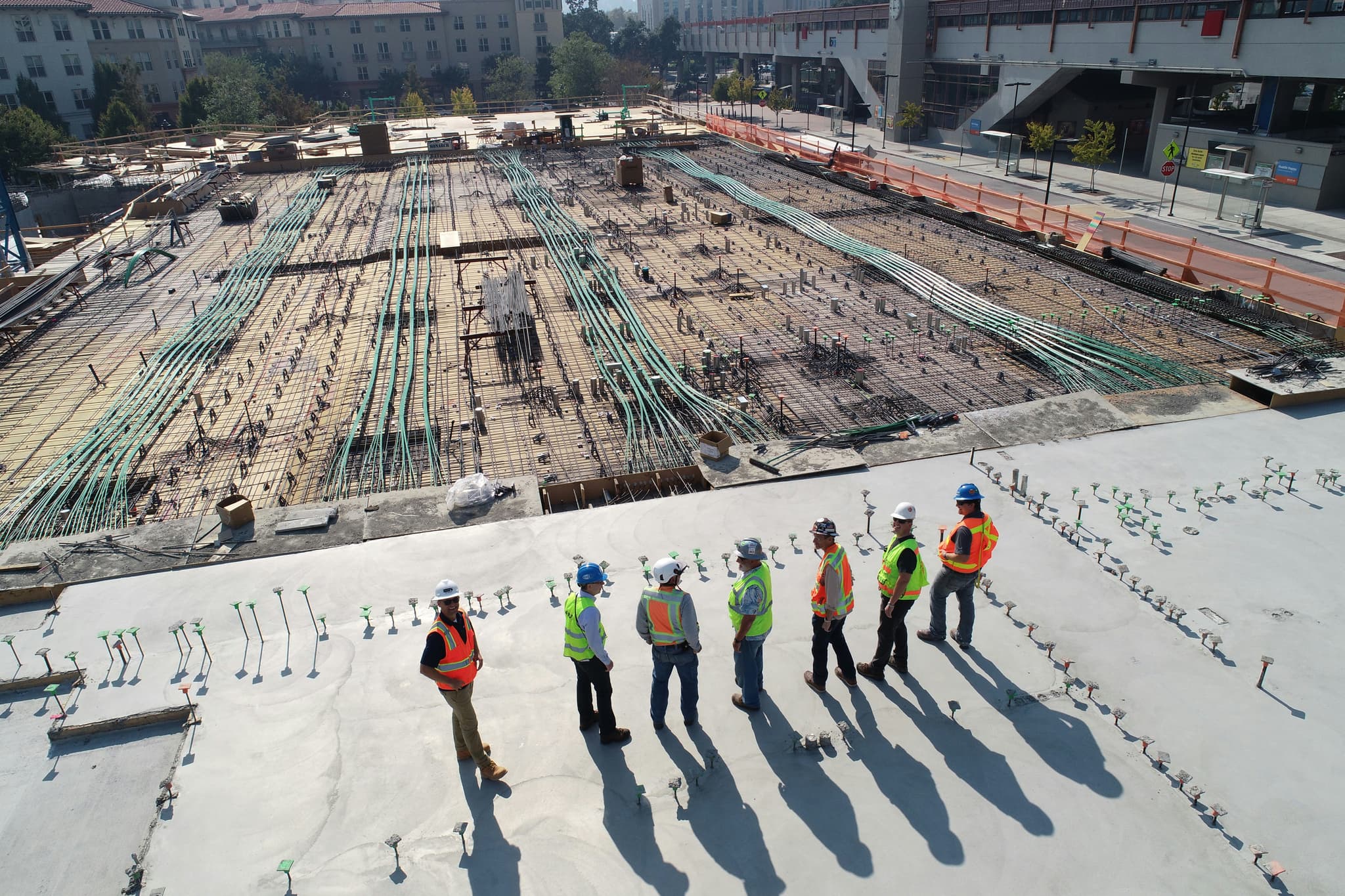 Construction site cranes