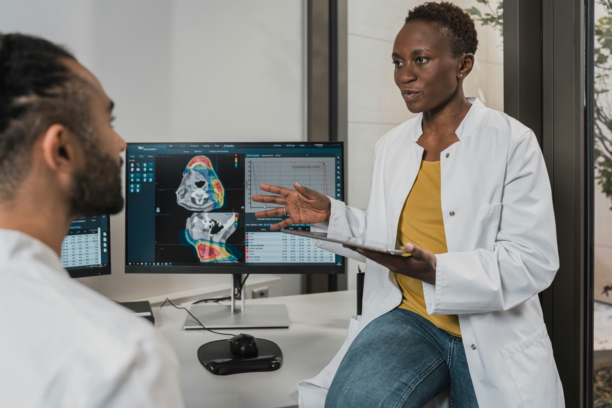 Medical professionals with equipment